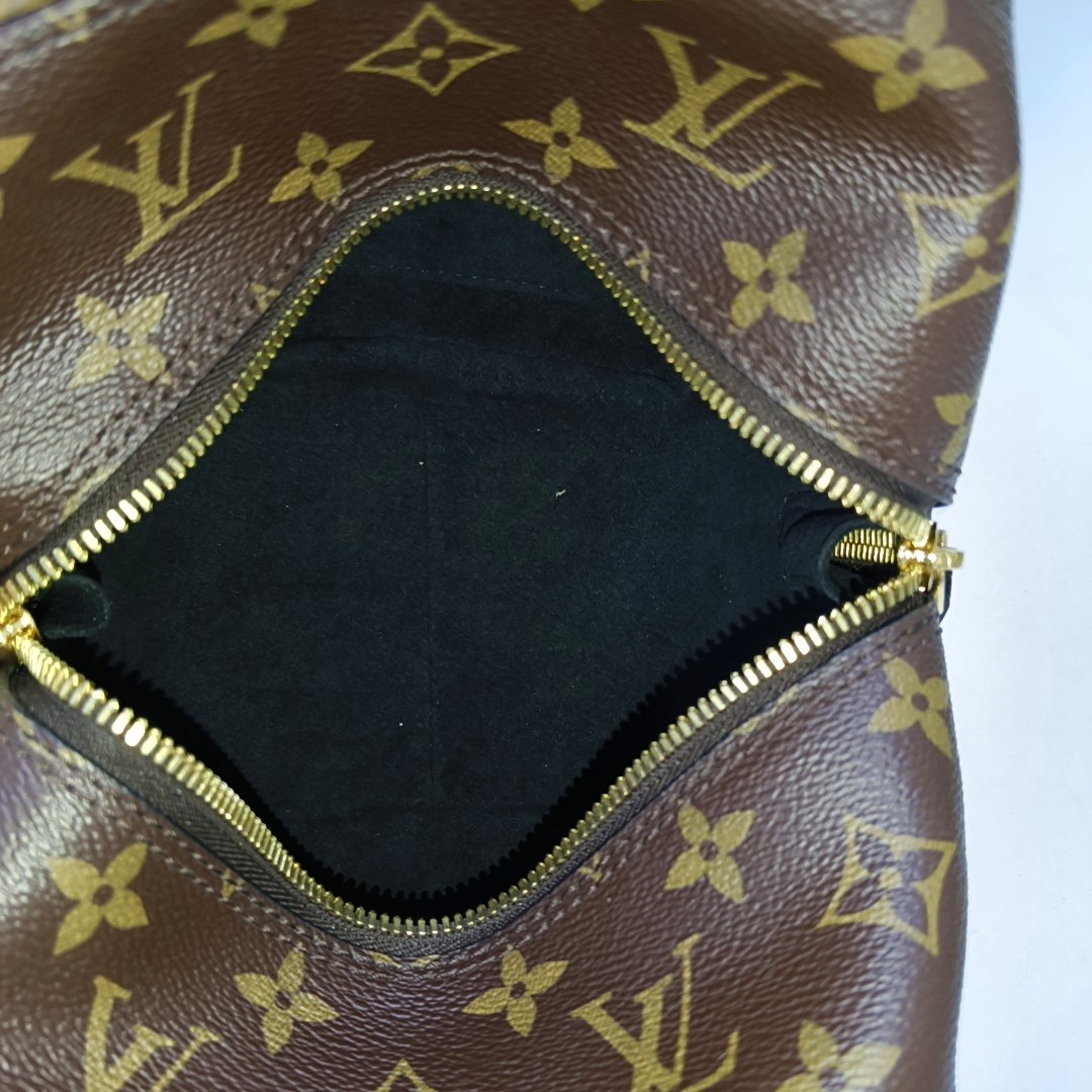 LOUIS VUITTON SQUARE brown coated canvas Monogram shoulder bag, handbag with silver hardware and detachable strap-(SKU)-945818598