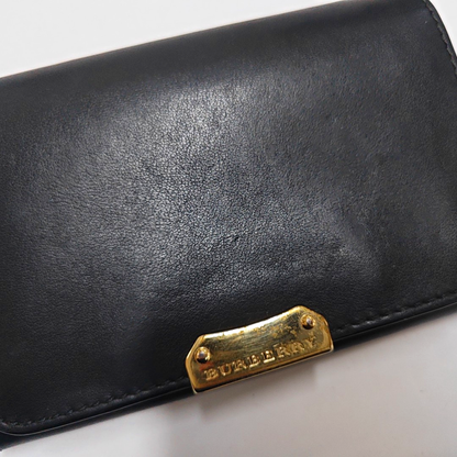 BURBERRY Black Cowhide Wallet Golden hardware-(SKU)-947686221