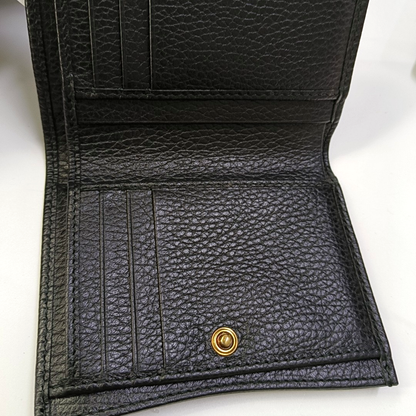 GUCCI GG Marmont Black Cow Leather Inset Wallet Golden hardware-(SKU)-956104882