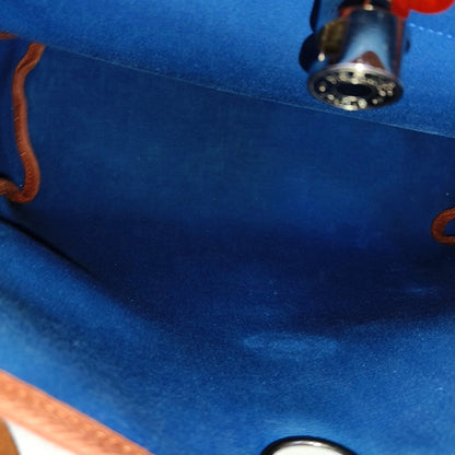 HERMÈS Herbag 31 Sea Blue Canvas Single Shoulder Bag Tote Bag Silver Hardware D Detachable Strap-(SKU)-969826701