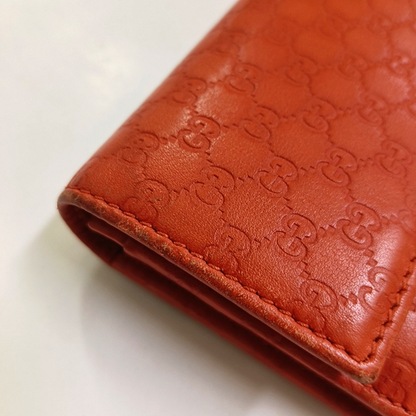 GUCCI Microguccissima Orange leather old-favorite wallet Golden hardware-(SKU)-958770113