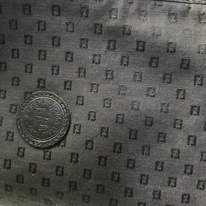 FENDI Black织物双F提花斜挎包 Silver Hardware-(SKU)-946021807