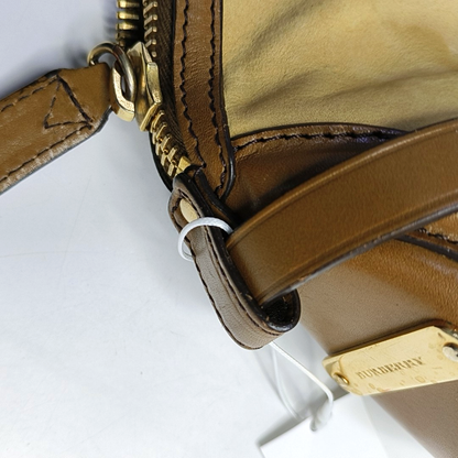 BURBERRY Milverton Khaki Leather Tote Golden hardware-(SKU)-951123220