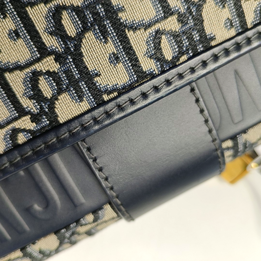 DIOR 30 Montaigne Blue Canvas Monogram Embossed Montaigne Bag Shoulder Bag with Detachable Strap-(SKU)-970899095