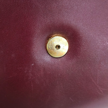 CELINE Burgundy Leather Single Shoulder Bag Golden hardware Removable shoulder strap-(SKU)-954657599