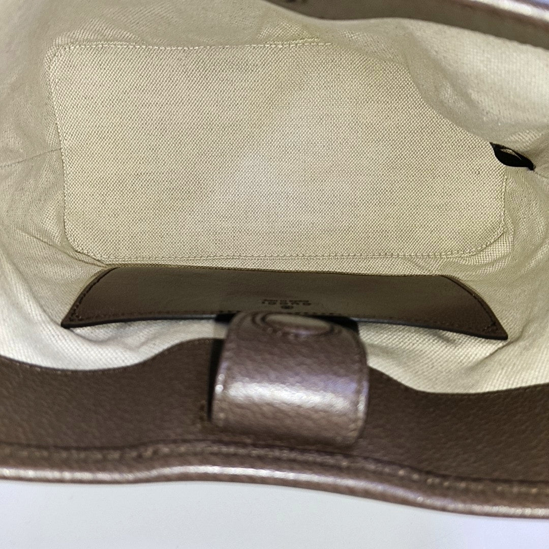 GUCCI Ophidia Beige Coated Canvas Monogram Print Shoulder Bag Handbag Golden Hardware-(SKU)-969653750