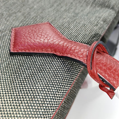 HERMÈS Victoria 42 Graphite Gray Canvas Handbag Silver Hardware T-(SKU)-969027331