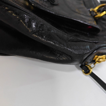 COACH Tote bag Black cowhide tote bag Golden hardware-(SKU)-935769196