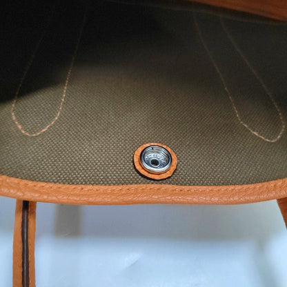 HERMÈS Garden Party 30 Chestnut Canvas Garden Bag with Silver Hardware-(SKU)-968662109