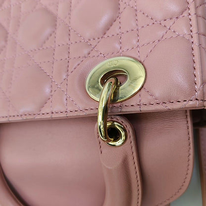 DIOR Lady Dior Small Size Pink Lamb Leather Quilted Cannage Bag with Detachable Strap-(SKU)-965734341