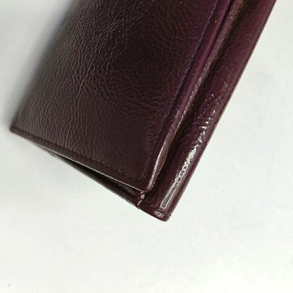 YSL Pink Purple Leather Embossed Wallet-(SKU)-954355726