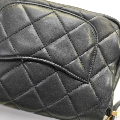 CHANEL CLASSIC FLAP black lambskin quilted diamond pattern crossbody bag shoulder bag gold hardware-(SKU)-967910600
