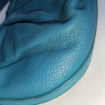 BVLGARI Light Blue Cowhide Single Shoulder Bag Golden hardware-(SKU)-935263487