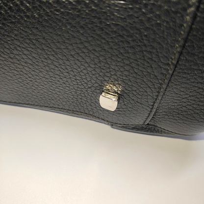 Cartier Tote bag Black Leather Single Shoulder Bag Silver Hardware-(SKU)-932283889