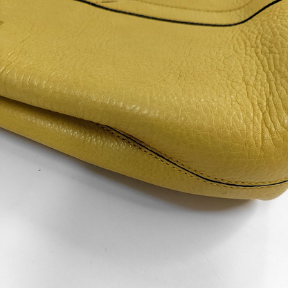 CELINE Yellow Cowhide Single Shoulder Bag Crossbody Bag Golden hardware-(SKU)-946897098