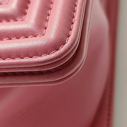 CHANEL BOY CHANEL Medium Pink Calfskin Quilted V Crossbody Bag Shoulder Bag Silver Hardware 22 Opening Removable Strap-(SKU)-968899749