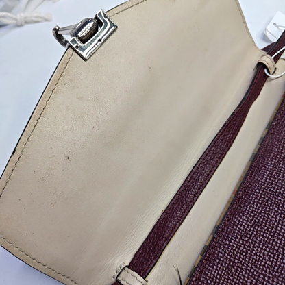 BURBERRY Macken Small size Burgundy Cowhide Single Shoulder Bag Crossbody Bag Silver Hardware Removable shoulder strap-(SKU)-947140810