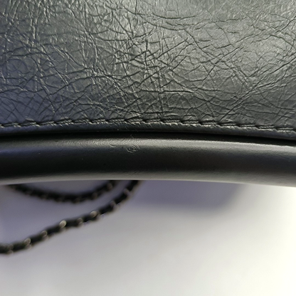 CHANEL GABRIELLE Small Black Leather Quilted Chain Bag Crossbody Bag, Single Shoulder Bag, Handbag, Gold and Silver Rhodium-Plated Hardware, 24 Clasp, Detachable Shoulder Strap-(SKU)-957601167