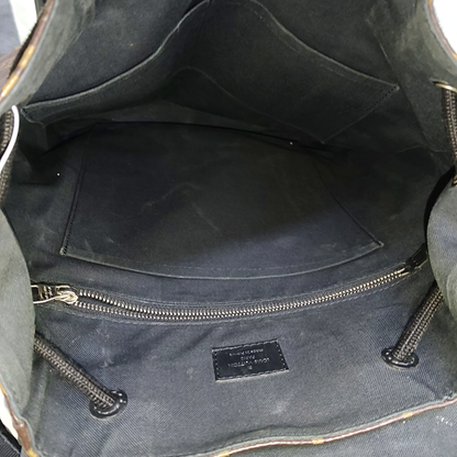 LOUIS VUITTON CHRISTOPHER Small Brown Coated Canvas Monogram Backpack with Silver Hardware-(SKU)-960294947