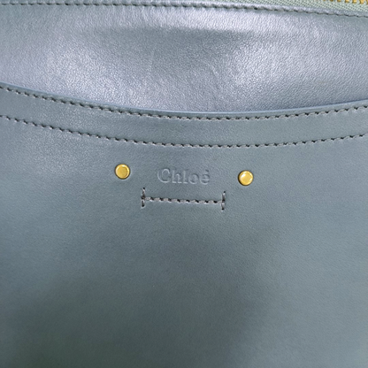 Chloé Roy Blue leather studded single shoulder bag crossbody Golden hardware shoulder straps-(SKU)-956582038