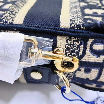 DIOR Diorcamp small size deep blue canvas with Monogram embossed pattern shoulder bag, crossbody bag, handbag with gold hardware and detachable strap-(SKU)-968891802