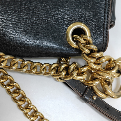 Miu Miu Dahlia Black Cowhide Single Shoulder Bag Crossbody Bag Golden hardware-(SKU)-956647295