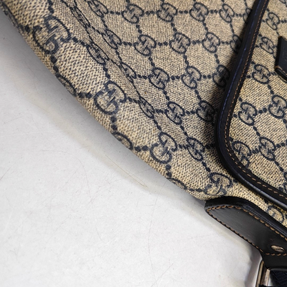 GUCCI Khaki Coated Canvas Old Flower Single Shoulder Bag Crossbody Bag Golden hardware-(SKU)-956510799
