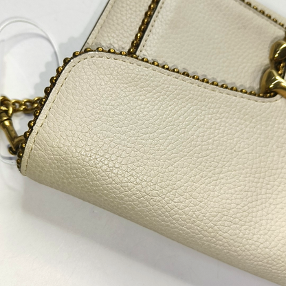 COACH TABBY White Leather Single Shoulder Bag Golden hardware Removable shoulder strap-(SKU)-939762938