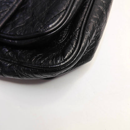 YSL NIKI Medium Size Black Leather Quilted V-Shape Shoulder Bag with Black Ruthenium Hardware-(SKU)-966134744