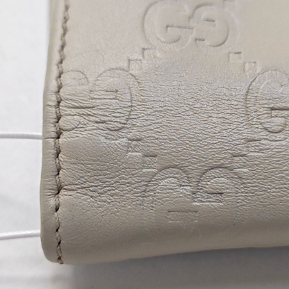 GUCCI White Calfskin Leather Monogrammed Wallet Golden hardware-(SKU)-951320985