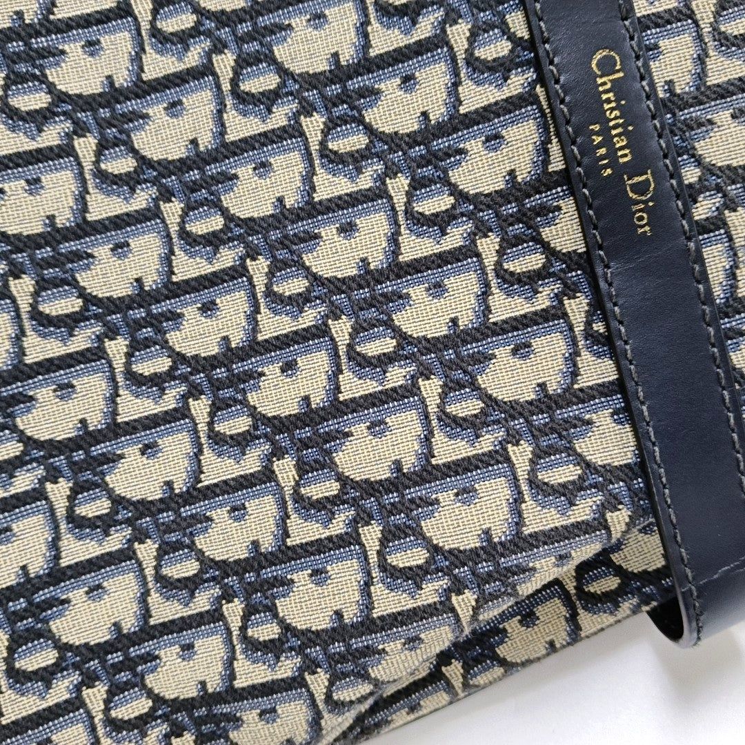 DIOR C'Est Dior Medium Gray Canvas Monogram Jacquard Shoulder Bag with Chain Strap, Gold Hardware, 2 Removable Shoulder Straps-(SKU)-956765138