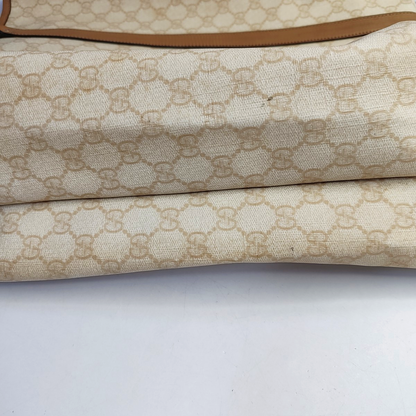 GUCCI Shima Tote Beige Coated Canvas Monogrammed Printed Single Shoulder Bag Handbag Golden hardware-(SKU)-947608449