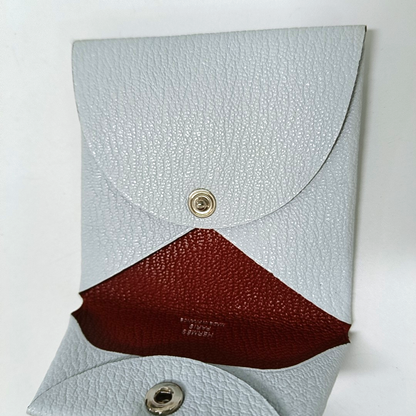 HERMÈS Bastia Haze blue sheepskin card case Silver Hardware Dstamp-(SKU)-959053951