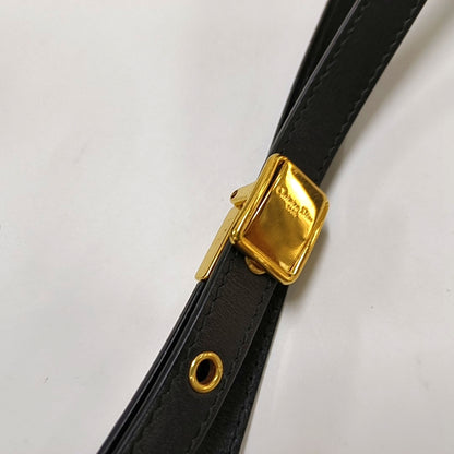 DIOR Bobby Black Calfskin Shoulder Bag Handbag Crossbody Bag Golden Hardware Detachable Shoulder Strap-(SKU)-967737667
