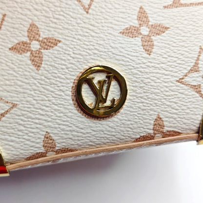 LOUIS VUITTON NOÉ PURSE LV CHARMS Beige Coated Canvas Monogram Vernis Baguette Bag Shoulder Bag Crossbody Bag Gold Hardware 2 Removable Shoulder Straps Complete Accessories-(SKU)-969254431