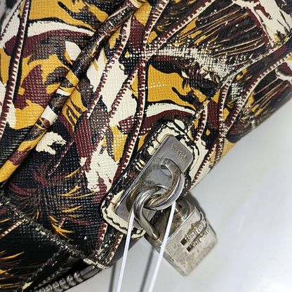 PRADA Multicolor Calfskin Crossgrain Handbag Silver Hardware-(SKU)-955513248