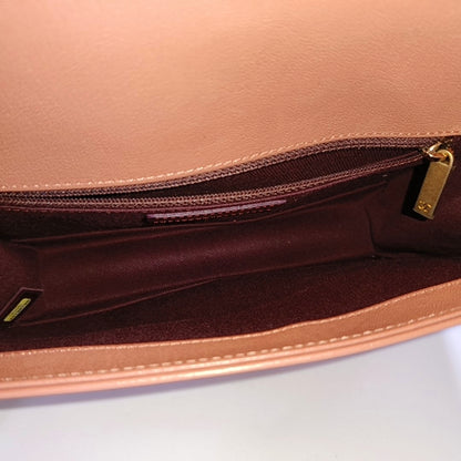 CHANEL FRONT CHAIN FLAP BAG Orange Pink Lamb Skin Quilted Shoulder Bag Tote Bag Crossbody Golden Hardware 25cm-(SKU)-969717289