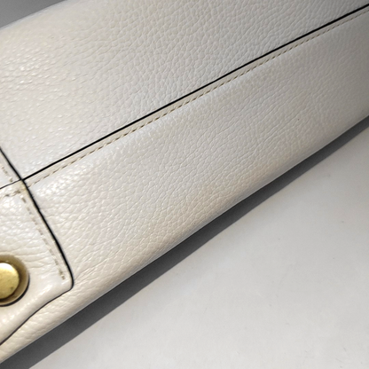 COACH Tote bag White Cowhide Single Shoulder Bag Tote Golden hardware-(SKU)-929655496