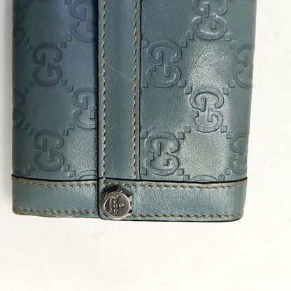 GUCCI Green Calfskin Monogram Embossed Wallet Golden hardware-(SKU)-953039436