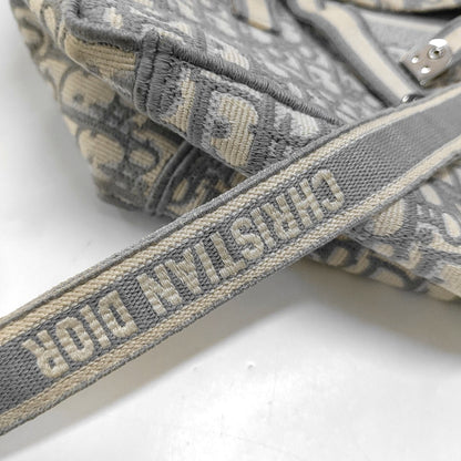 DIOR Diorcamp Grey Canvas Monogram Crossbody Bag Single Shoulder Bag Silver Hardware-(SKU)-968970335