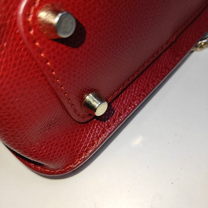 FURLA Metropolis Red Leather Printed Crossbody Single Shoulder Bag Golden hardware Removable shoulder strap-(SKU)-931098116