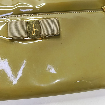 FERRAGAMO Ginny Green Cowhide Single Shoulder Bag Crossbody Golden hardware-(SKU)-942638146