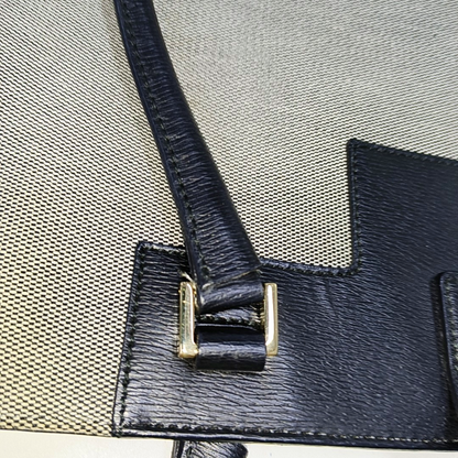 GUCCI Tote bag Gray Fabric Single Shoulder Bag Handbag Silver Hardware-(SKU)-14339231