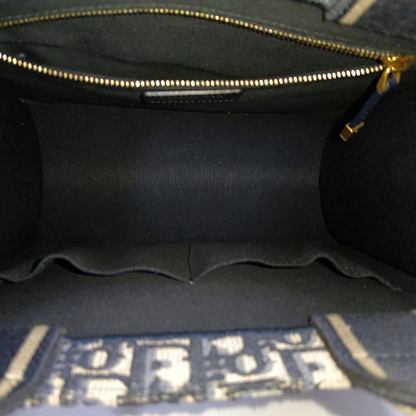 DIOR Book Tote Small Blue Canvas Monogram Embroidered Crossbody Shoulder Bag Handbag Tote Bag Golden Hardware Removable Strap Accessories Included-(SKU)-955313336