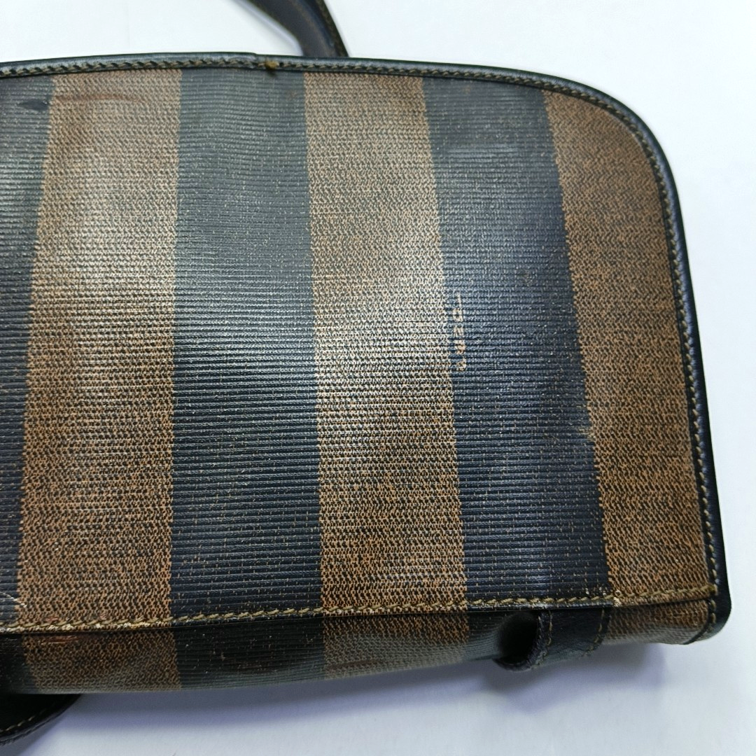 FENDI Pequin Brown Coated Canvas Relief Single Shoulder Bag Crossbody Bag Golden hardware-(SKU)-943935184