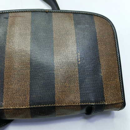 FENDI Pequin Brown Coated Canvas Relief Single Shoulder Bag Crossbody Bag Golden hardware-(SKU)-943935184