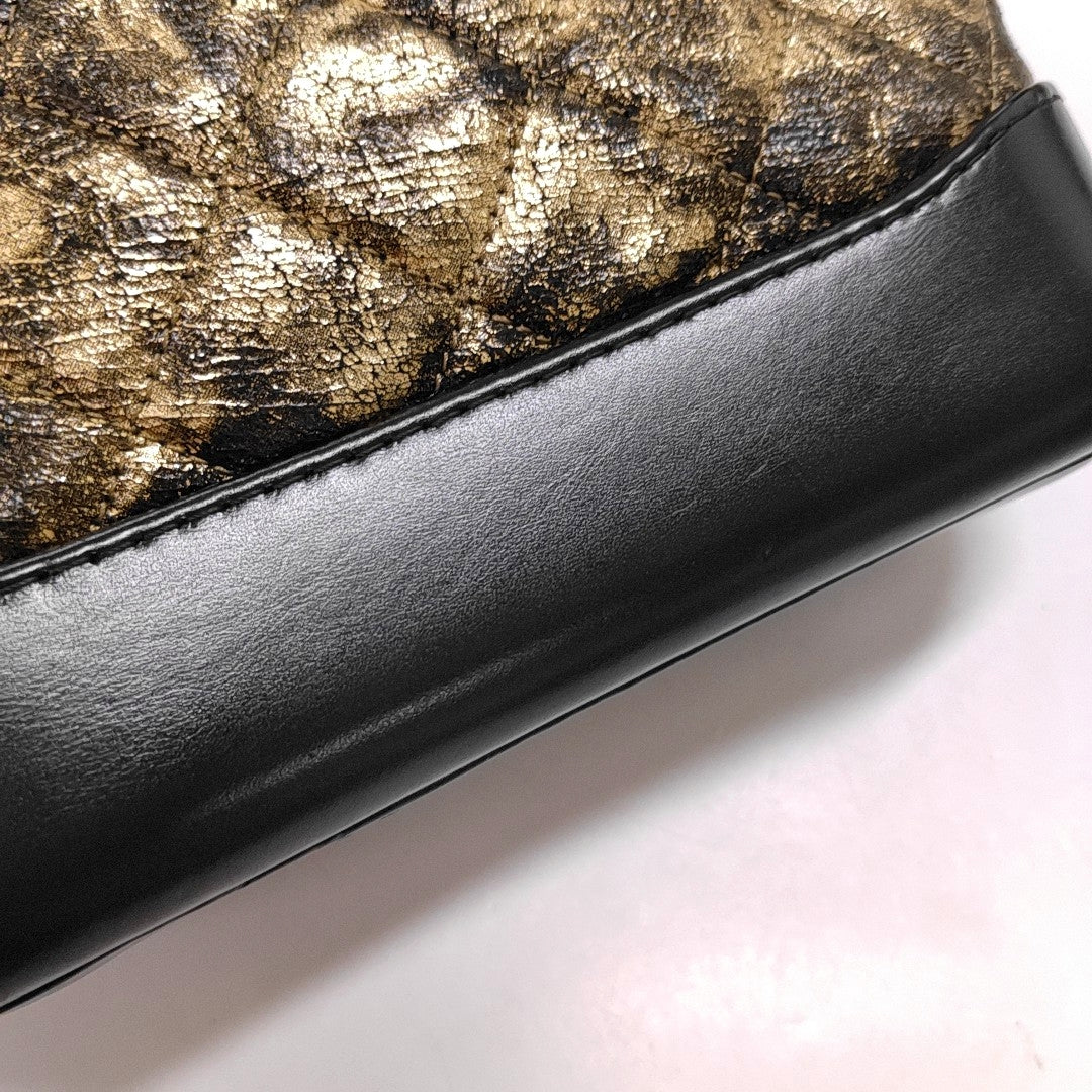 CHANEL GABRIELLE Small Gold Lamb Skin Quilted Bag with Detachable Strap, Gold and Ruthenium Hardware, 26 Clasp-(SKU)-967131887