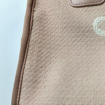 CHANEL DEAUVILLE Small Pink Fabric Embroidered Beach Bag Single Shoulder Bag Tote Bag Silver Hardware 20 Clasp-(SKU)-969172719
