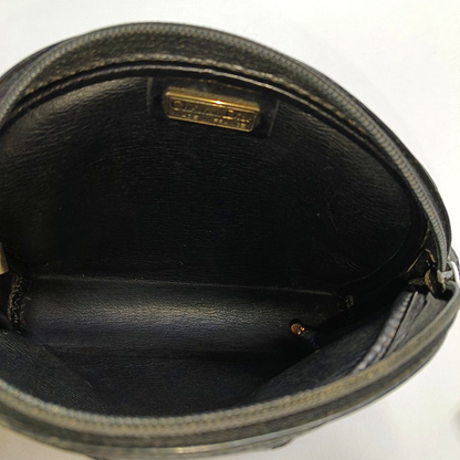 DIOR Black Coated Canvas Crossbody Bag Single Shoulder Bag Silver Hardware-(SKU)-945838220