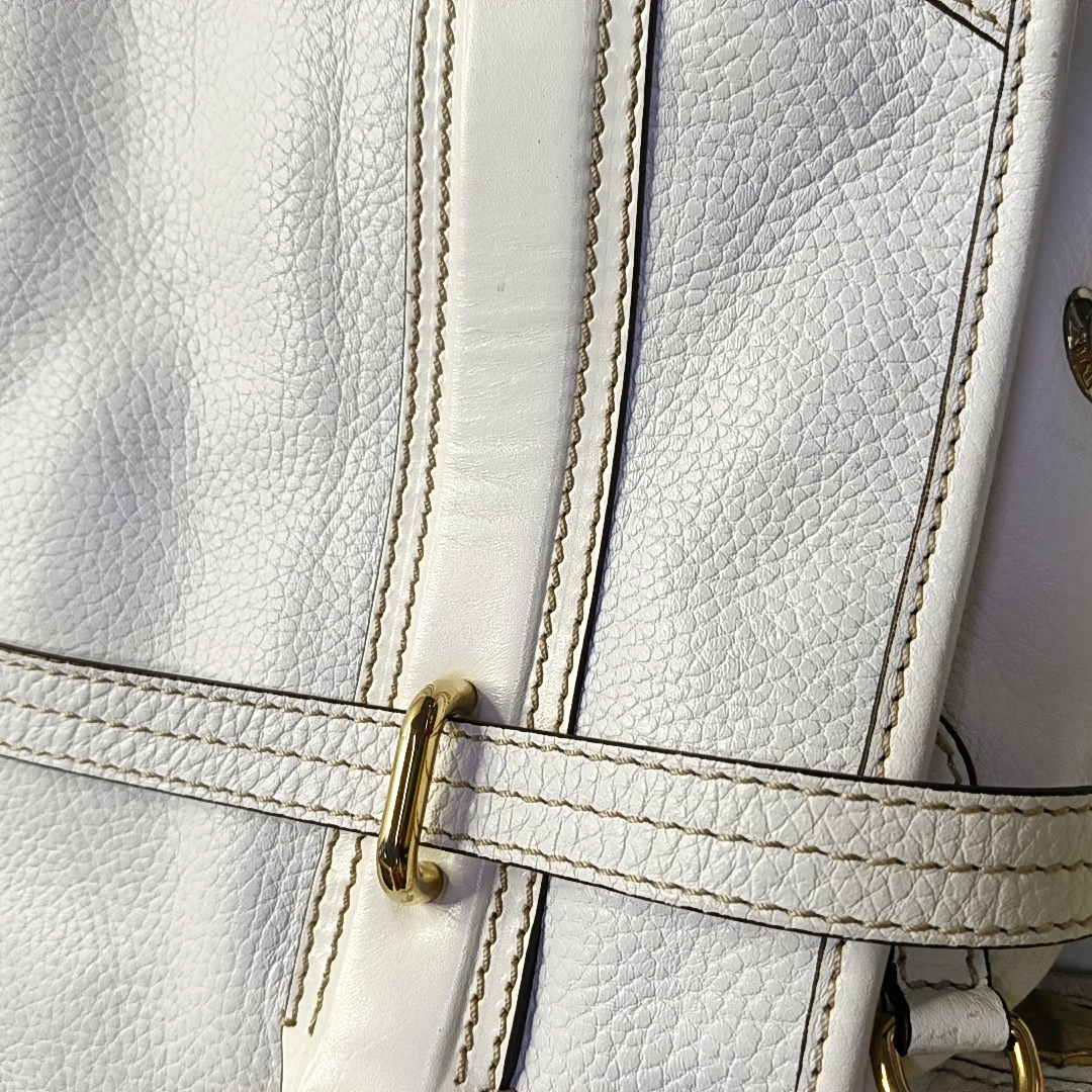 BURBERRY Minford Small size White Cowhide Single Shoulder Handbag Crossbody Bag Golden hardware Removable shoulder strap-(SKU)-952428263